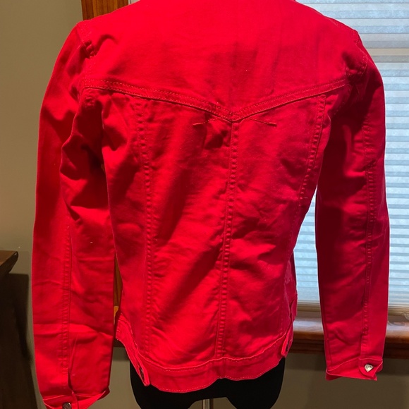 Red Denim Jean jacket, size x small ladies, new with tags! - Picture 5 of 7